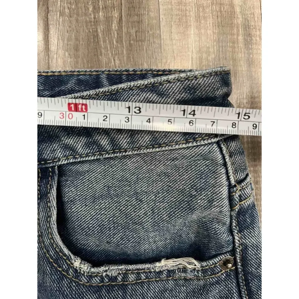 Gracia Women Distressed Denim Shorts Blue Size Large A000497